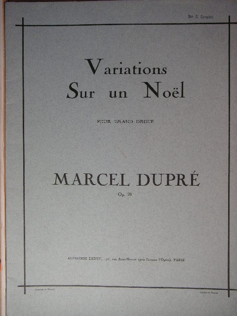 Variations sur un Noel, Op. 20