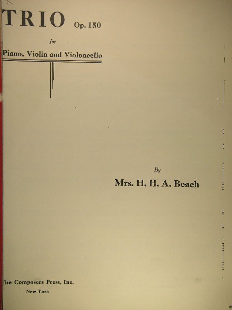 Trio for Piano, Violin and Violoncello Op. 150