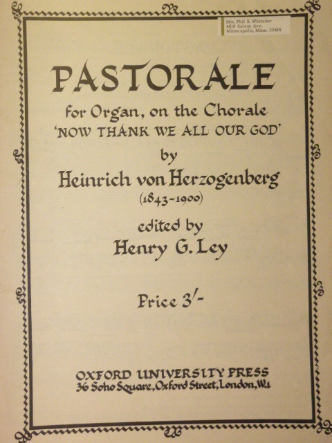 Pastorale on Now Thank We All Our God