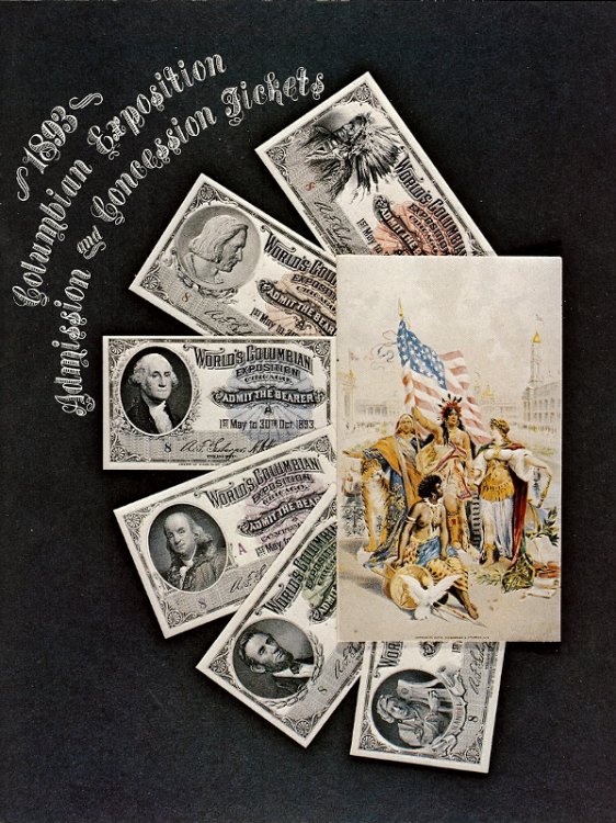 1893 - COLUMBIAN EXPOSITION, ADMISSION AND CONCESSION TICKETS