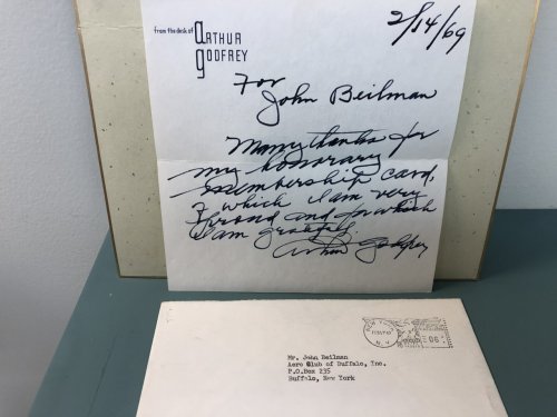 Autographed letter Arthur Godfrey