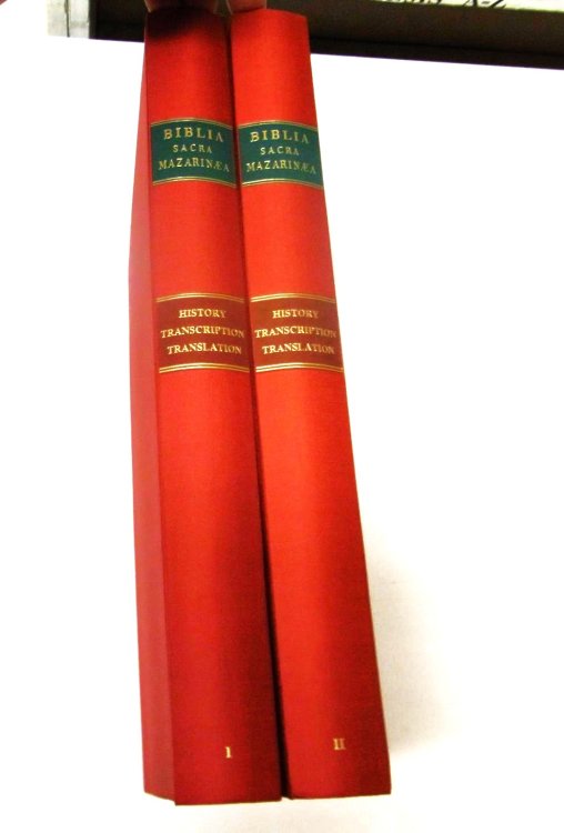 Biblia Sacra Mazarinaea : The Gutenberg Bible : A Commentary-Historical Background, Transcription Translation ( in two volumes )