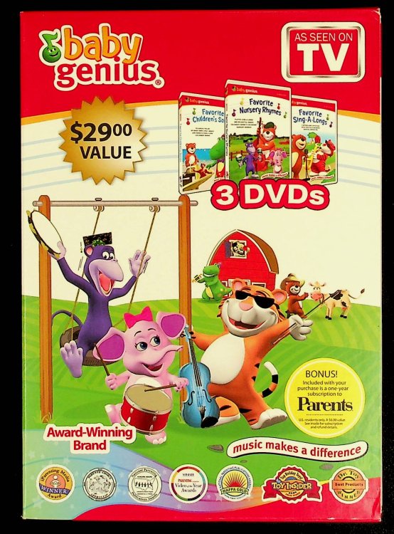 Baby Genius : 3 DVD's - Favorite Children's Songs - Favorite Nursery Rhymes - Favorite Sing-A-Longs