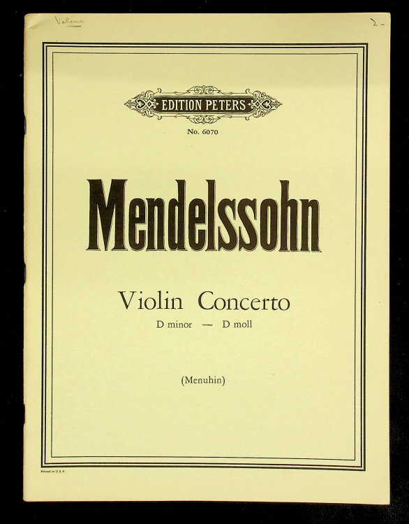 Violin Concerto in D minor MWV O3 (Edition for Violin and Piano) (Edition Peters)