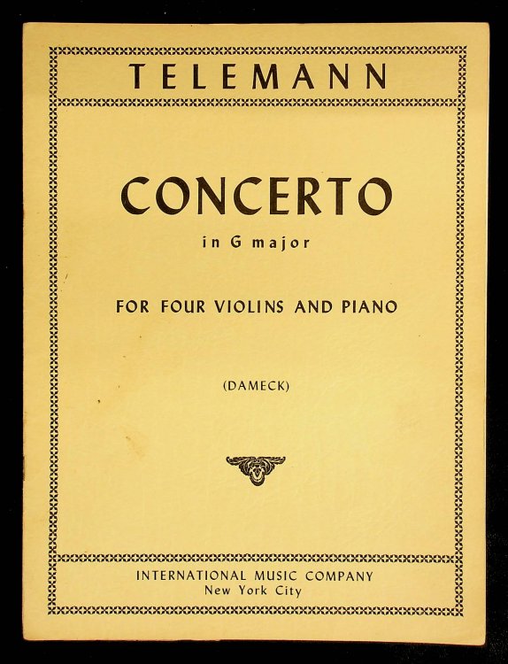 Telemann Concerto in G Major for Four Violins and Piano (#578)