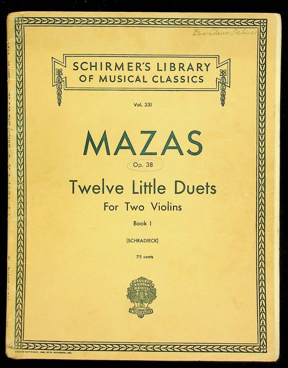 Jacques-Frol Mazas: 12 Little Duets, Op. 38, Book 1: Two Violins