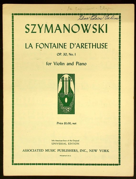 Szymanowski: Mythes, Op. 30, No. 1 - La fontaine d'Arethuse