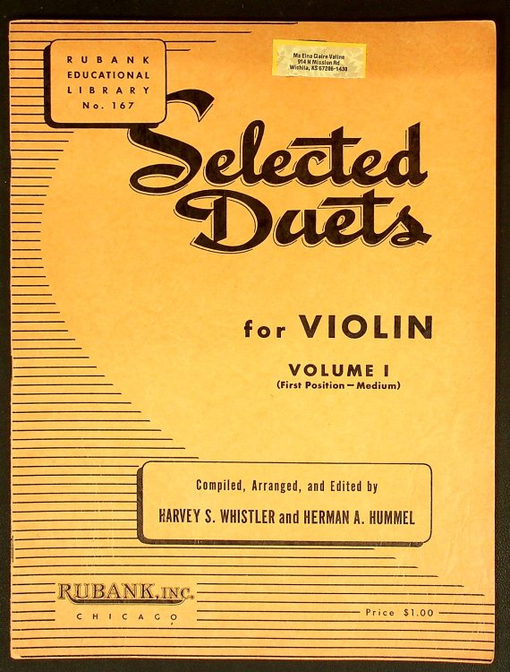 Selected Duets for Violin - Volume 1: Medium First Position (Rubank Educational Library, 167)