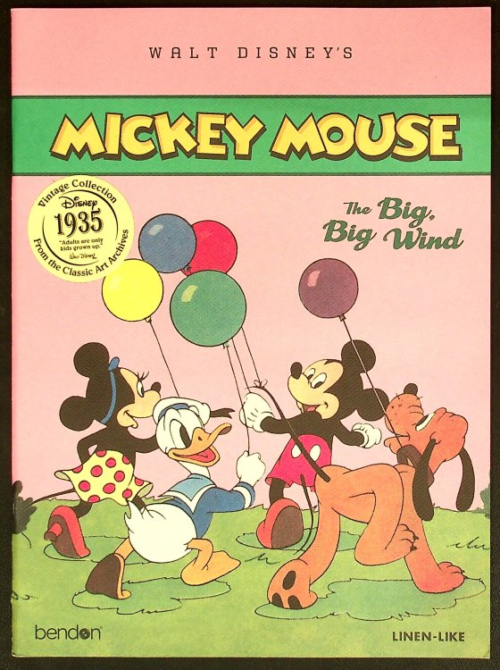 Mickey Mouse Bendon 43777 Disney Vintage Linen Storybook, The Big, Big Wind, 9