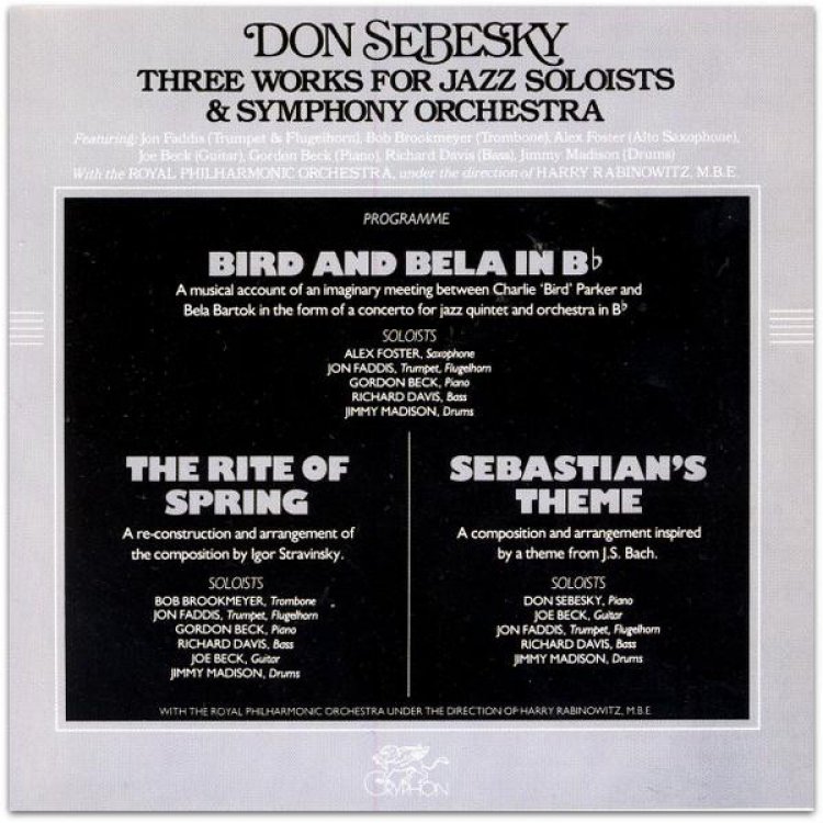 Don Sebesky Three Works For Jazz Soloists & Symphony Orchestra: Bach, Stravinsky, Bartok LP Set (1979)