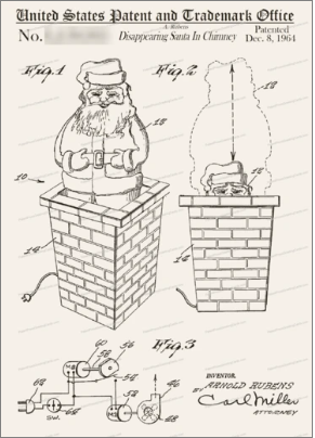Disappearing Santa in Chimney: Greeting Card