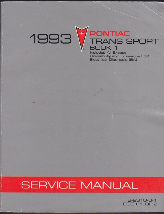1993 PONTIAC TRANS SPORT SERVICE MANUAL BOOK 1