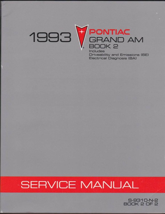 1993 PONTIAC GRAND AM SERVICE MANUAL. BOOK 2