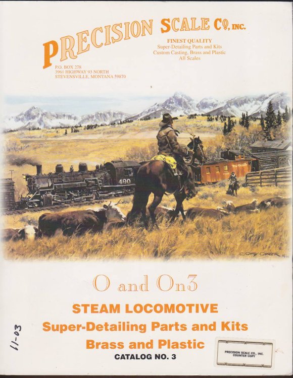 O AND ON3 STEAM LOCOMOTIVE SUPER-DETAILING PARTS AND KITS. BRASS AND PLASTIC. CATALOG NO. 3