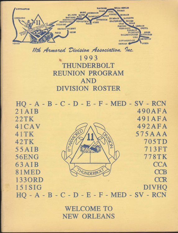 1993 THUNDERBOLT REUNION PROGRAM AND DIVISION ROSTER