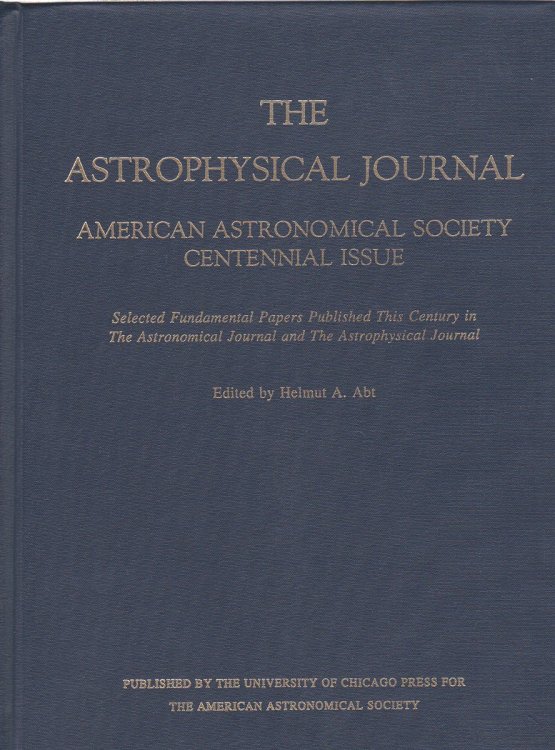 THE ASTROPHYSICAL JOURNAL. AMERICAN ASTRONOMICAL SOCIETY CENTENNIAL ISSUE
