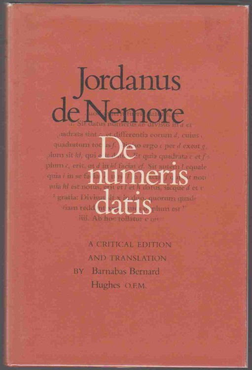 Image for JORDANUS DE NEMORE DE NUMERIS DATIS JORDANUS DE NEMORE DE NUMERIS DATIS