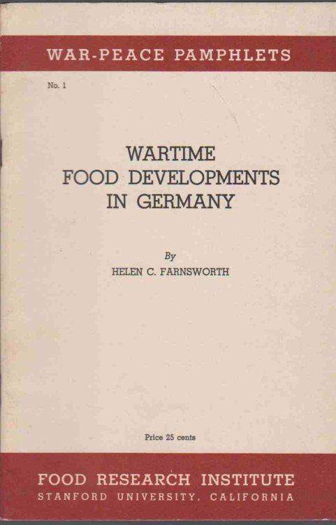 WARTIME FOOD DEVELOPMENTS IN GERMANY