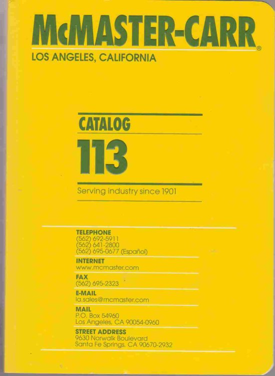 MCMASTER-CARR SUPPLY COMPANY CATALOG 113