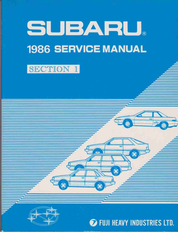 SUBARU 1986 SERVICE MANUAL (6 SECTIONS IN 4 BOOKS)