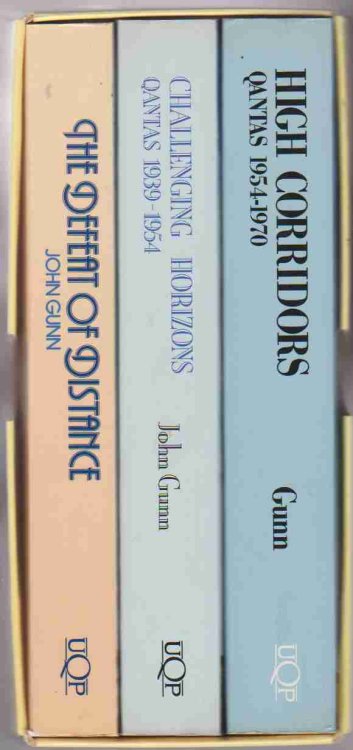THE HISTORY OF QANTAS 1919 - 1970 BY JOHN GUNN 3 VOLUMES IN SLIPCASE
