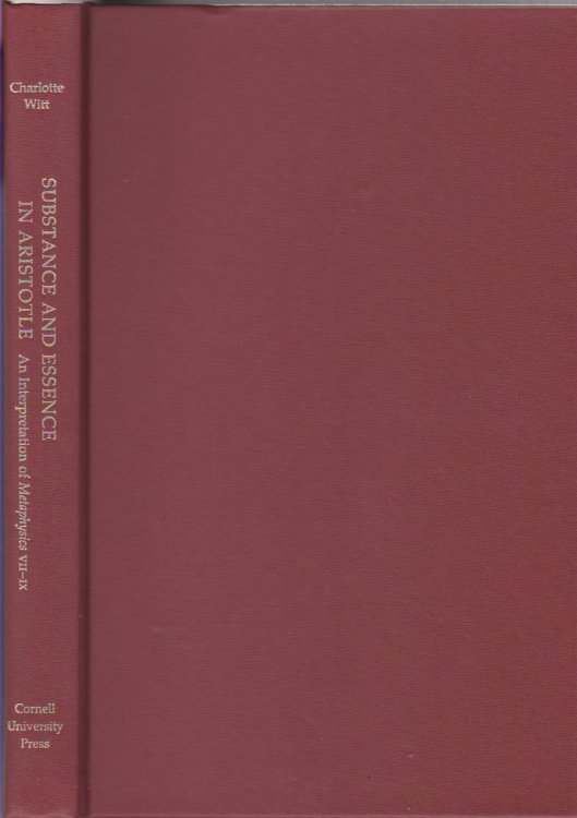 SUBSTANCE AND ESSENCE IN ARISTOTLE An Interpretation of 