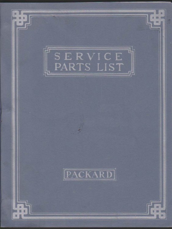 PACKARD SERVICE PARTS LIST, PACKARD EIGHT : 10Th Series,11Th Series, Senior 12Th Series, Senior 14Th S