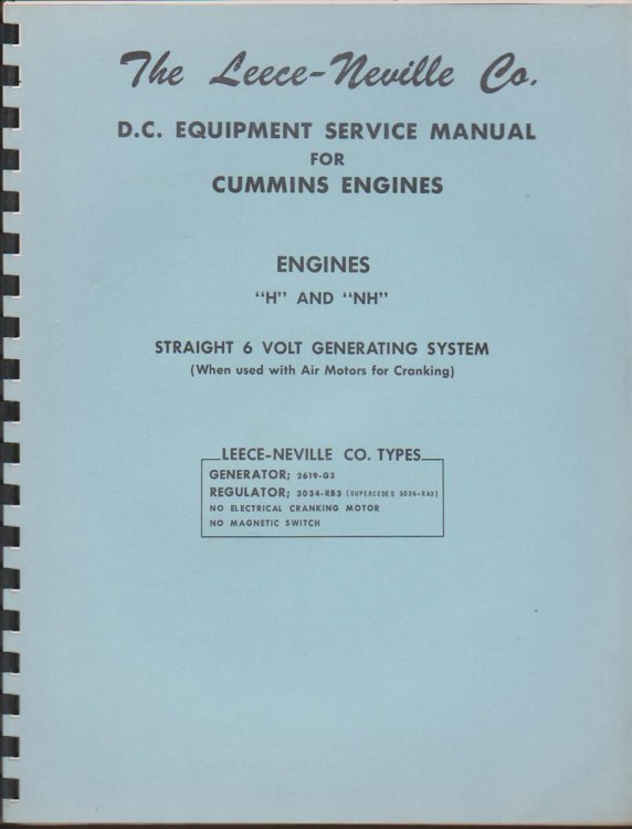 ELECTRICAL EQUIPMENT FOR CUMMINS ENGINES