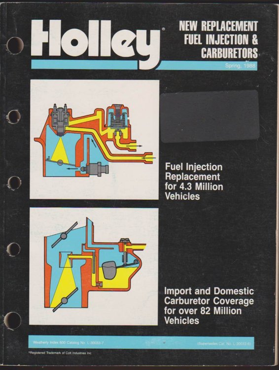 HOLLEY NEW REPLACEMENT FUEL INJECTION & CARBURETORS SPRING, 1988 Weatherly Index 600 Catalog No. L-30033-7