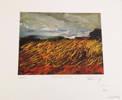 Les Bls dans le Perche. Signed and numbered engraving