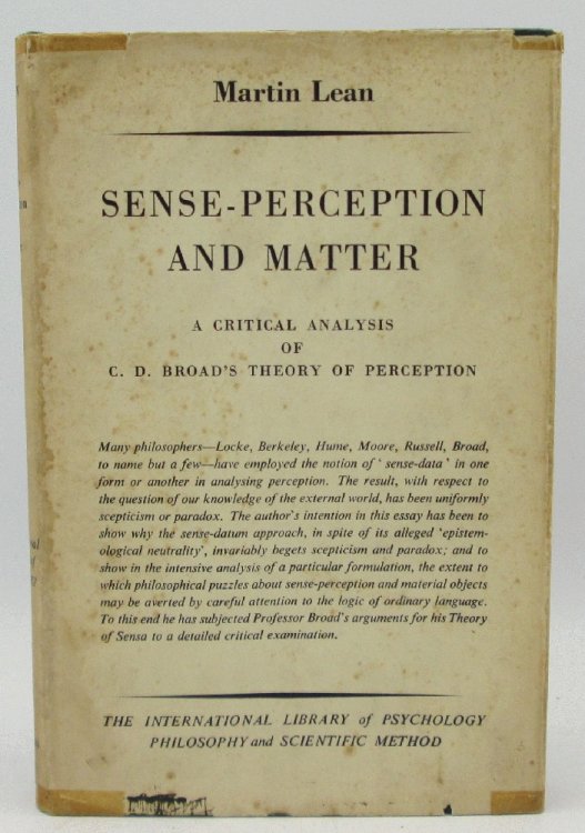 Image for Sense-Perception and Matter: Martin Lean (Signed) Sense-Perception and Matter: Martin Lean (Signed)