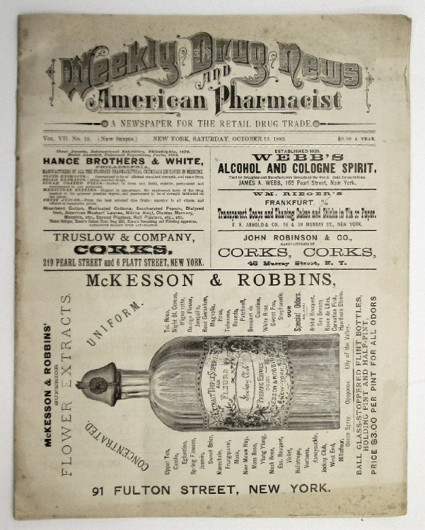 Image for Weekly Drug News and American Pharmacist, A Newspaper for the Retail Drug Trade Oct 1883 Weekly Drug News and American Pharmacist, A Newspaper for the Retail Drug Trade Oct 1883