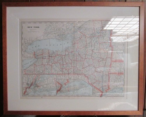 Map of New York State from People's Atlas of the World 1880's