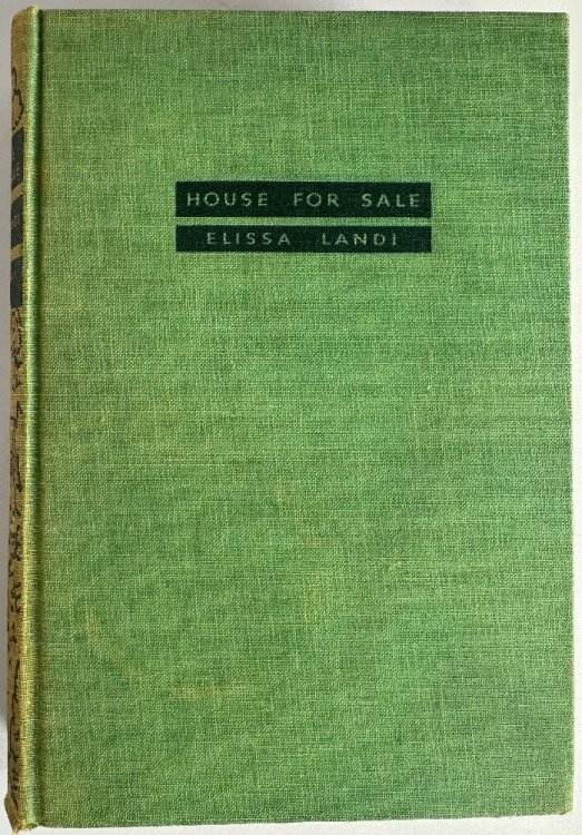 House For Sale, A Novel by Elissa Landi (1st Ed w/Signed Letter & Photo)