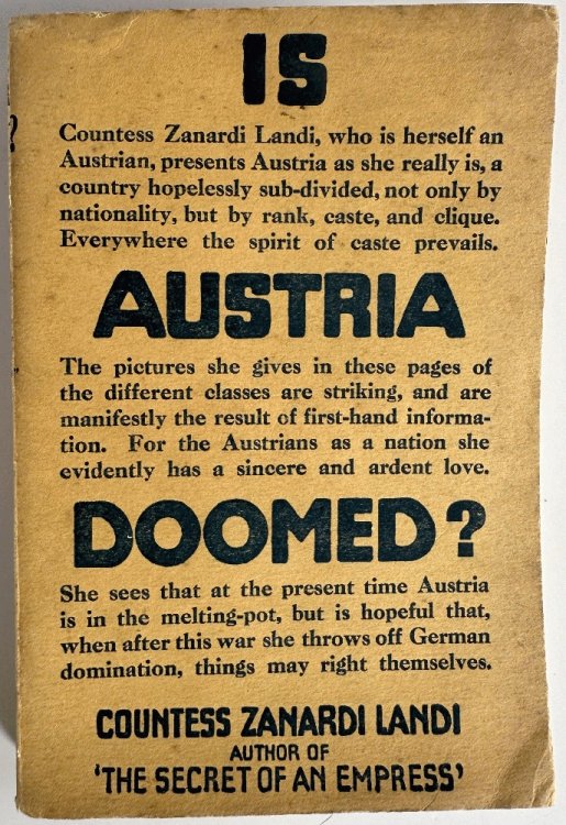 Is Austria Doomed by The Countess Zanardi Landi