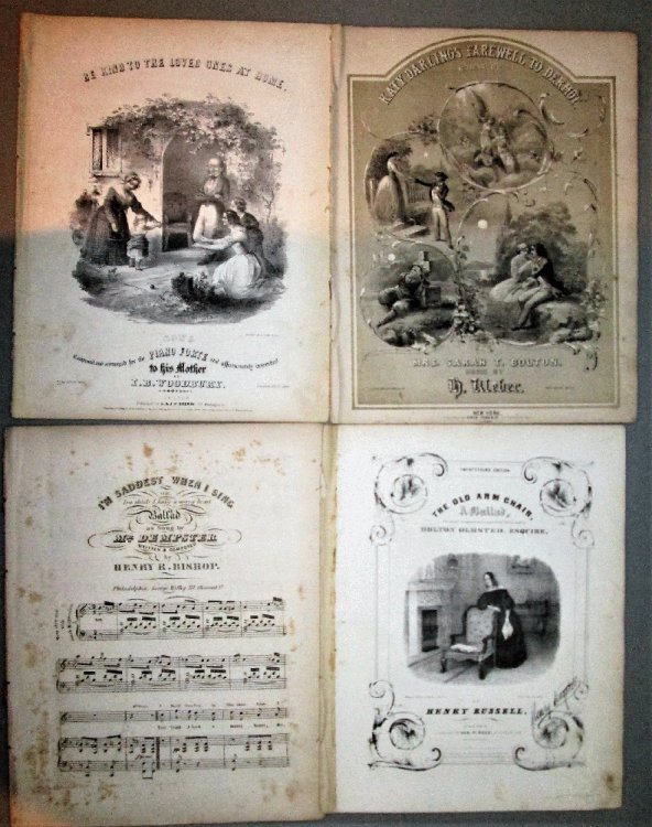 Four Pieces of Mid-Nineteenth Century Folk Music Sheet Music