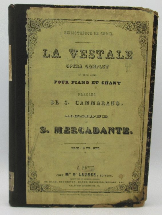 La Vestale Opera Seria del Maestro Mercadante