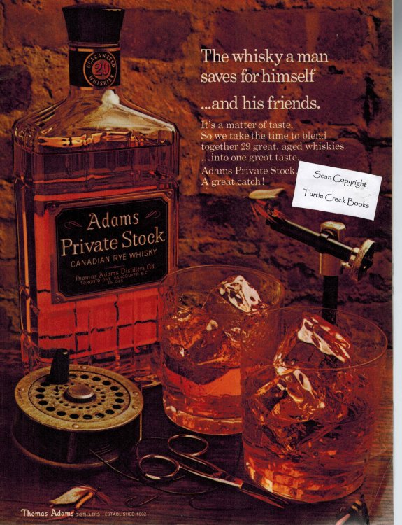 Adams Private Stock Canadian Rye Whiskey Ad - 1972 Vintage Advertisement