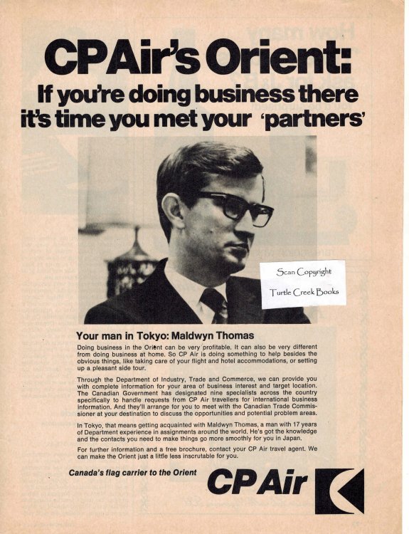 CP Air - Canadian Pacific Ad - 1972 ( Maldwyn Thomas ) Vintage Advertisement