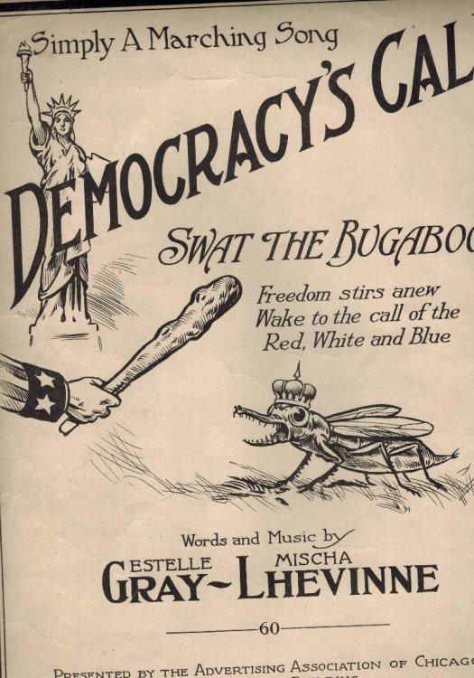 Swat The Bugaboo : Simply A Marching Song Democracy's Call - Vintage Sheet Music