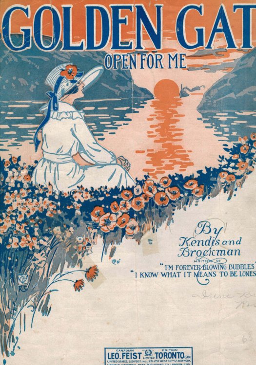 Golden Gate Open For Me - Vintage Sheet Music