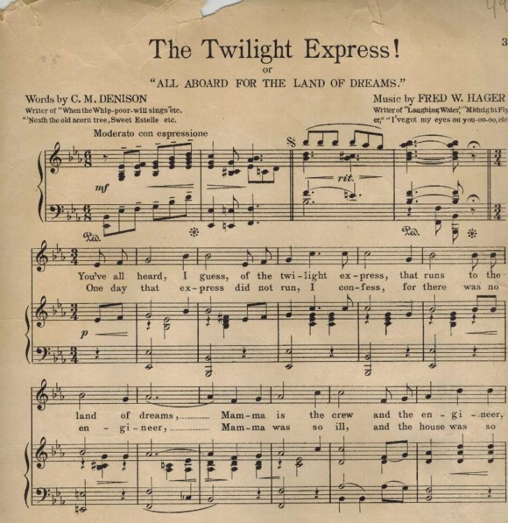 The Twilight Express ( or All Aboard For The Land Of Dreams ) - Vintage Sheet Music