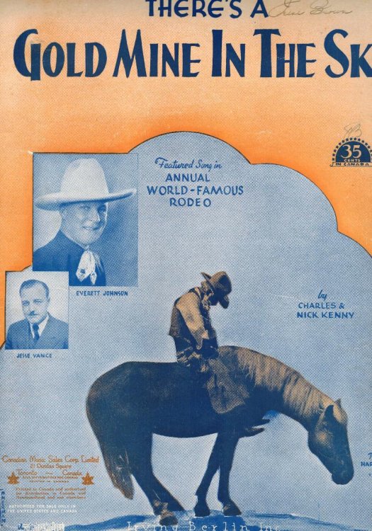 There's A Gold Mine In The Sky - Everett Johnson Cover - Vintage Sheet Music