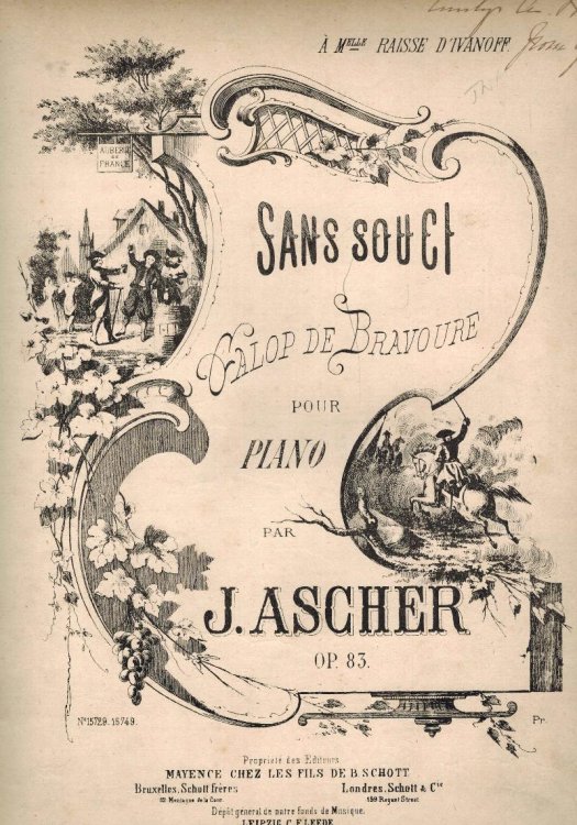 Sans Souci Galop De Bravoure Op 83 - Vintage Piano Sheet Music