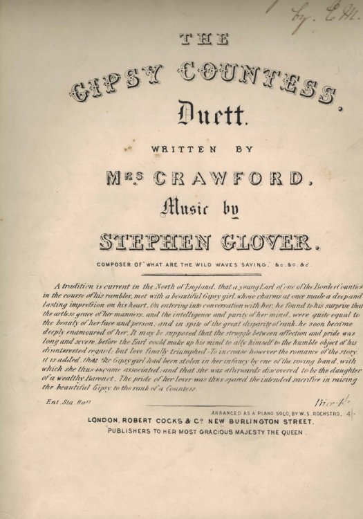 Gipsy ( Gypsy ) Countess Duet ( Duett ) - Piano Sheet Music
