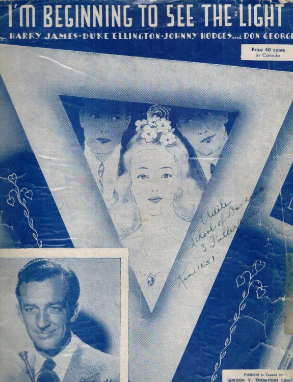 I'm beginning to See the Light - Piano Sheet Music with Harry James Cover