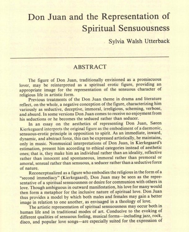 Don Juan and the Representation of Spiritual Sensuousness