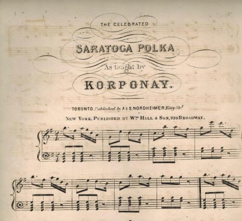 Celebrated Saratoga Polka as Taught By Korponay - Vintage Piano Sheet Music