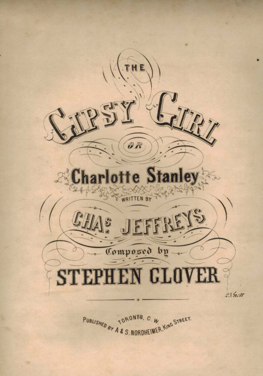 The Gypsy ( Gipsy ) Girl or Charlotte Stanley - Vintage Piano Sheet Music