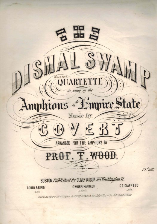 Dismal Swamp Quartette as Sung by the amphions of the Empire State - Vintage Piano Sheet Music